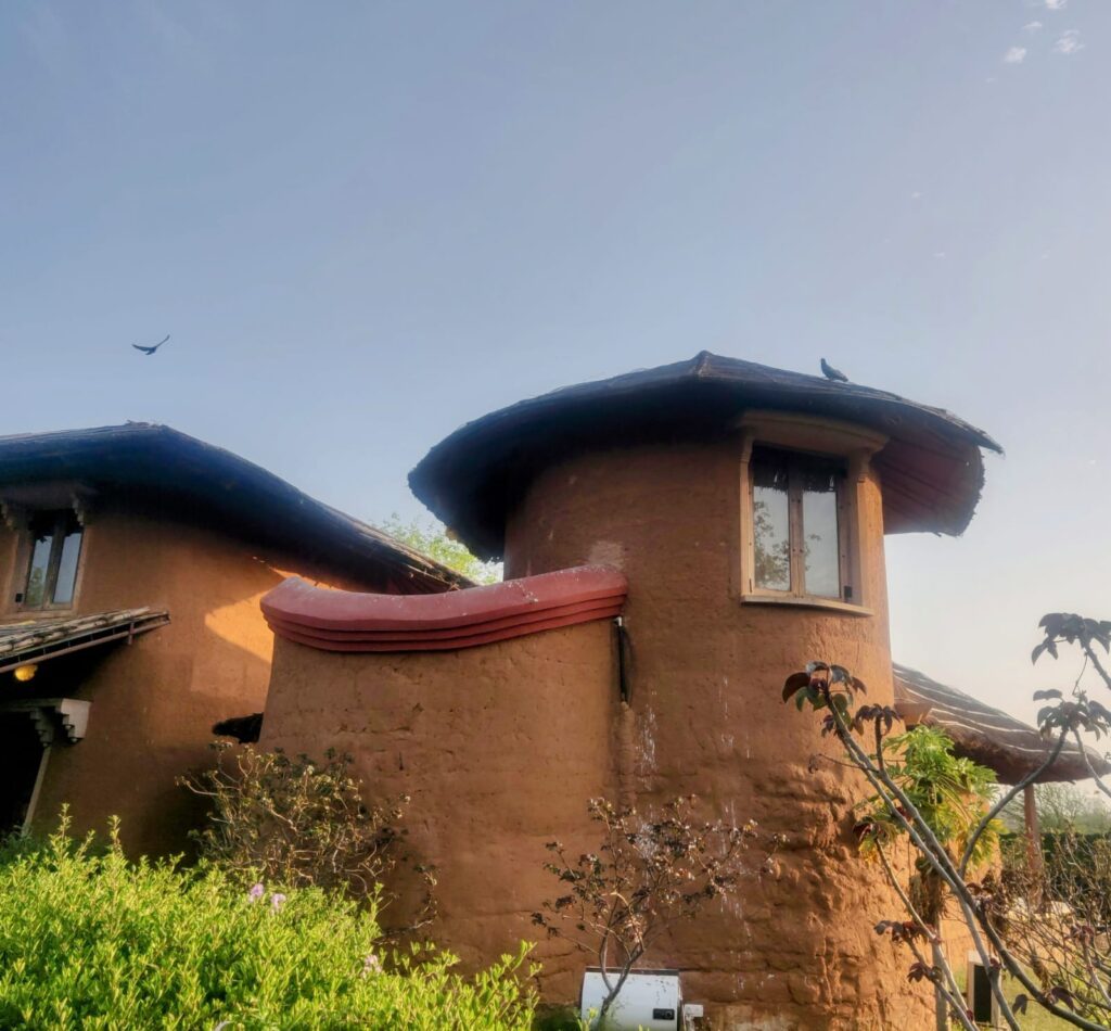 Cob-earth cottage exterior – The Earth Resort Ranthambore