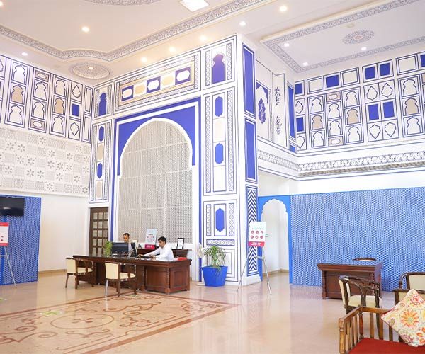 Blue pottery lobby – Vanya Mahal Ranthambore