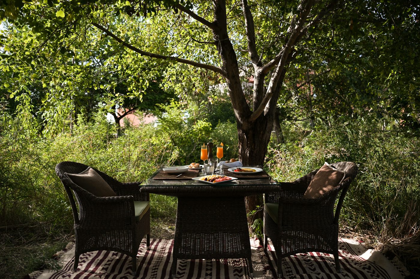 Garden dining – Vojara Resort Ranthambore