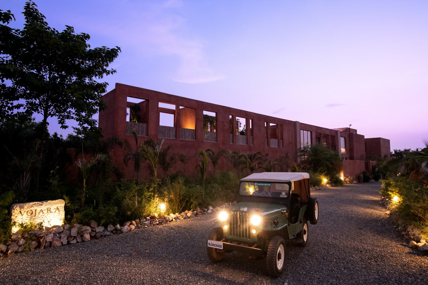 Safari jeep at dusk – Vojara Resort Ranthambore
